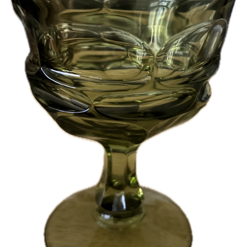 Vintage Fostoria Argus Green Textured Glass Sherbet Dish